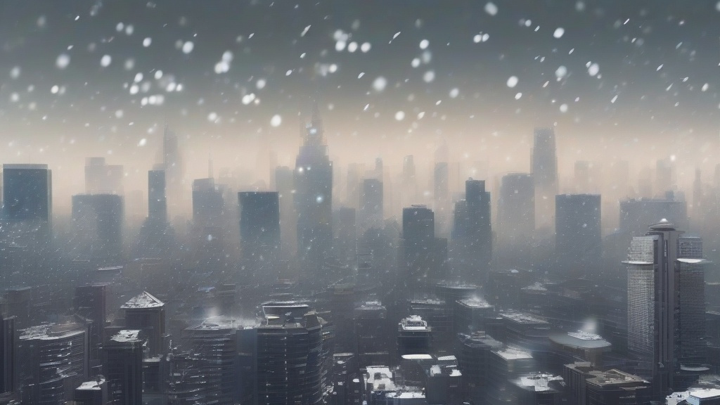 雪雾交织：当纯净雪花邂逅朦胧雾霾的冬日图景