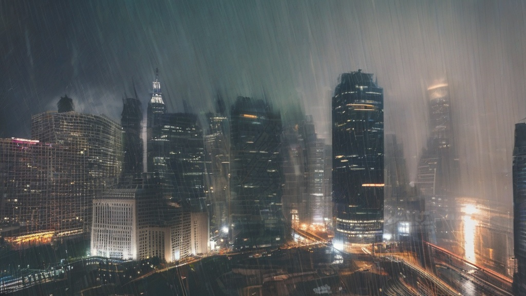 雨雾交织：城市呼吸中的潮湿与朦胧美学